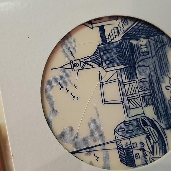 Vintage Holland America Line Ceramic & Cork Beverage Coaster Sail Ship w/ Box - Picture 8 of 9